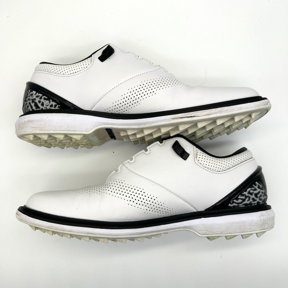 Jordan ADG 4 Golf Shoes Mens 7 White Black Leather Elephant Print DM0103-110 - Picture 8 of 11